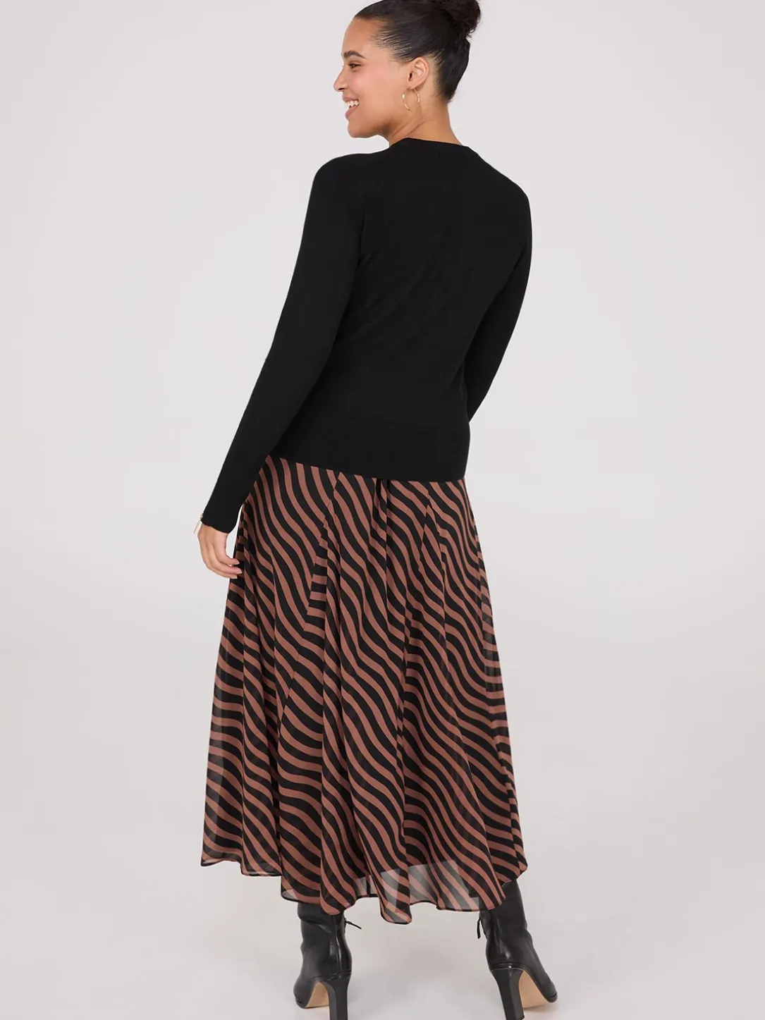 Zip Sleeve Crew Neck Sweater